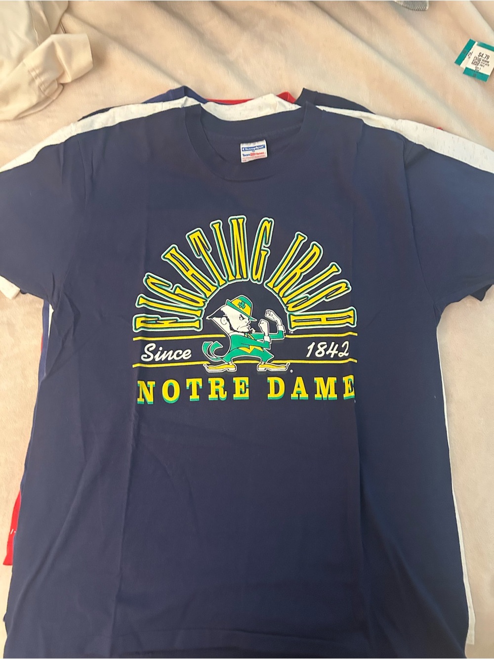 Vintage Navy Notre Dame University Fighting Irish Graphic Tee